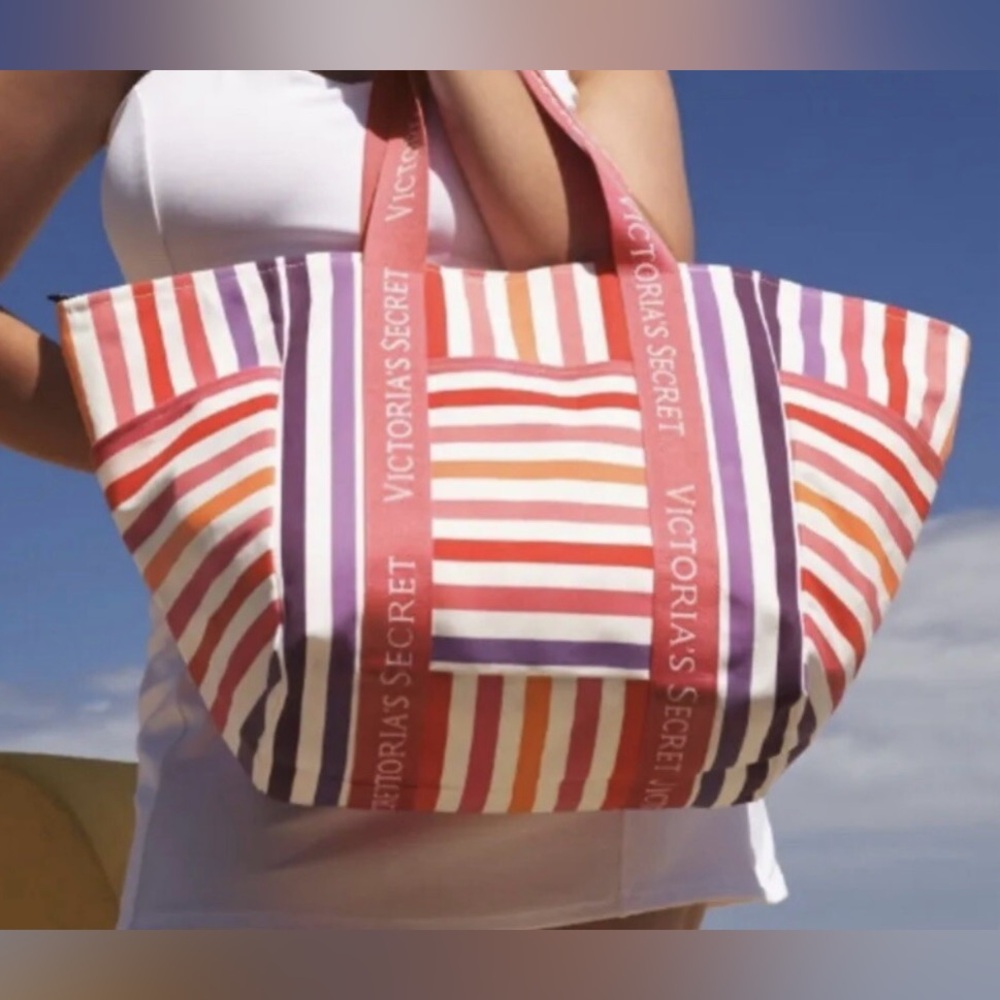Victoria's Secret Multicolor Striped Tote Bag